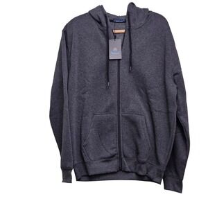 Blue Ice Full Zip Hoodie Mens Size Large Charcoal Gray Fleece Athleisure Casual
